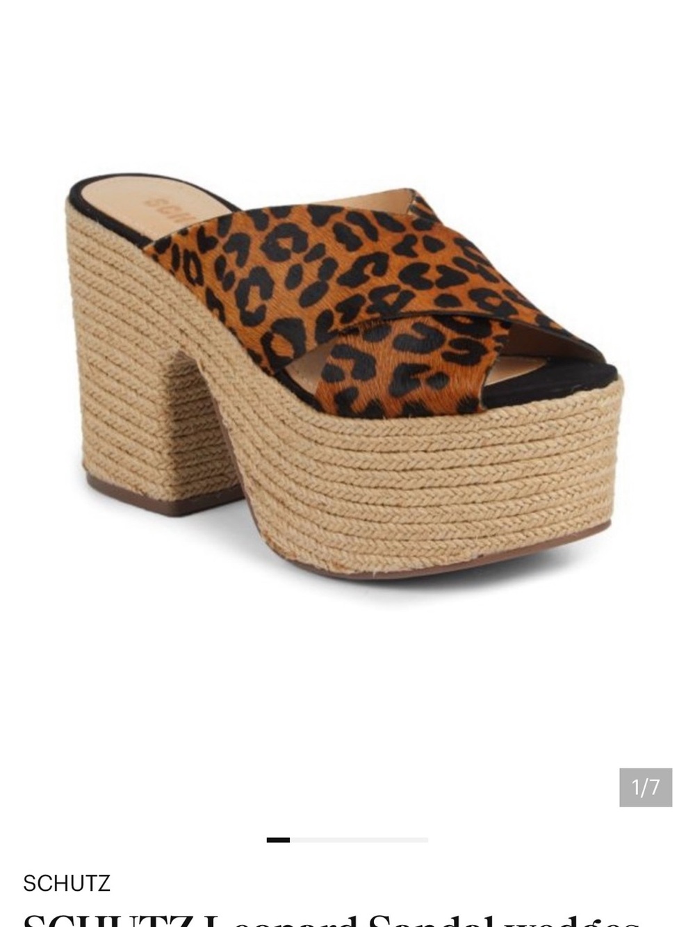 SCHUTZ Leopard-Print Rope Platform Slide - Brown/Black